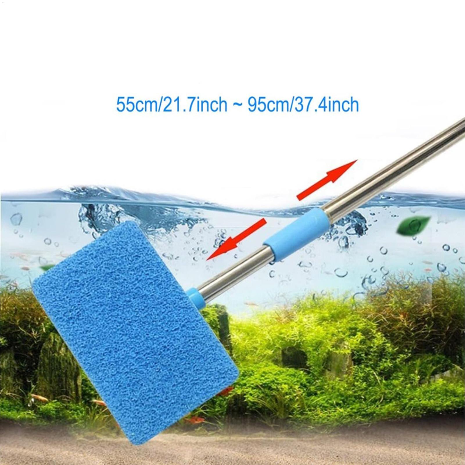 Planted Aquarium Algae Remover - Fish Tank Cleaning Brush Retractable Long