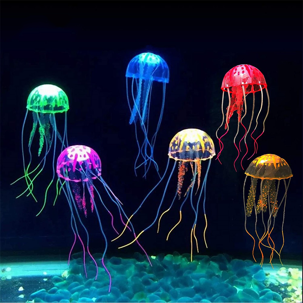 Aquarium Planted Tank Substrate - Artificial Swim Luminous Jellyfish Aquarium Decoration
