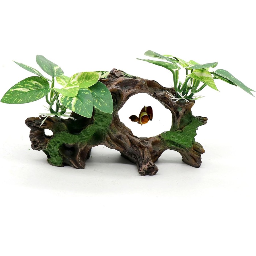 Planted Aquarium With Driftwood - Fish Tank Decorations Artifical Driftwood Cave