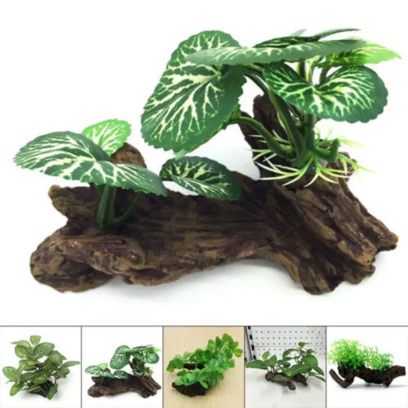 Plastic Artificial Turtle Tree - Planted Aquarium With Driftwood incelemesi ve fiyatı