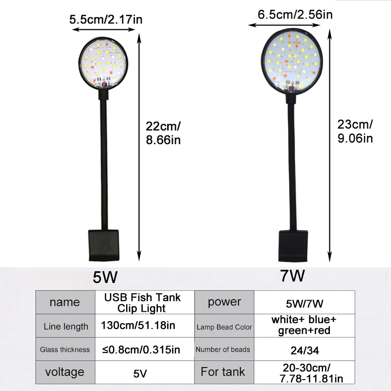 USB Aquarium LED Lamp Fish Tan - Led Planted Tank Light incelemesi ve fiyatı