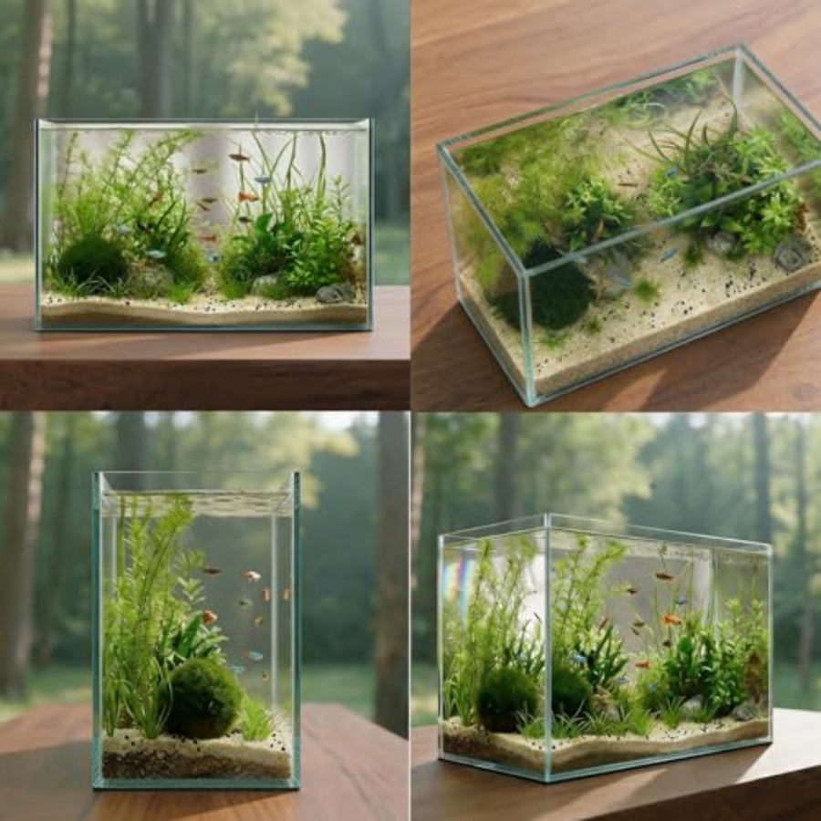 Glass Fish Tank Open-Back Lid  - Planted Aquarium Betta incelemesi ve fiyatı