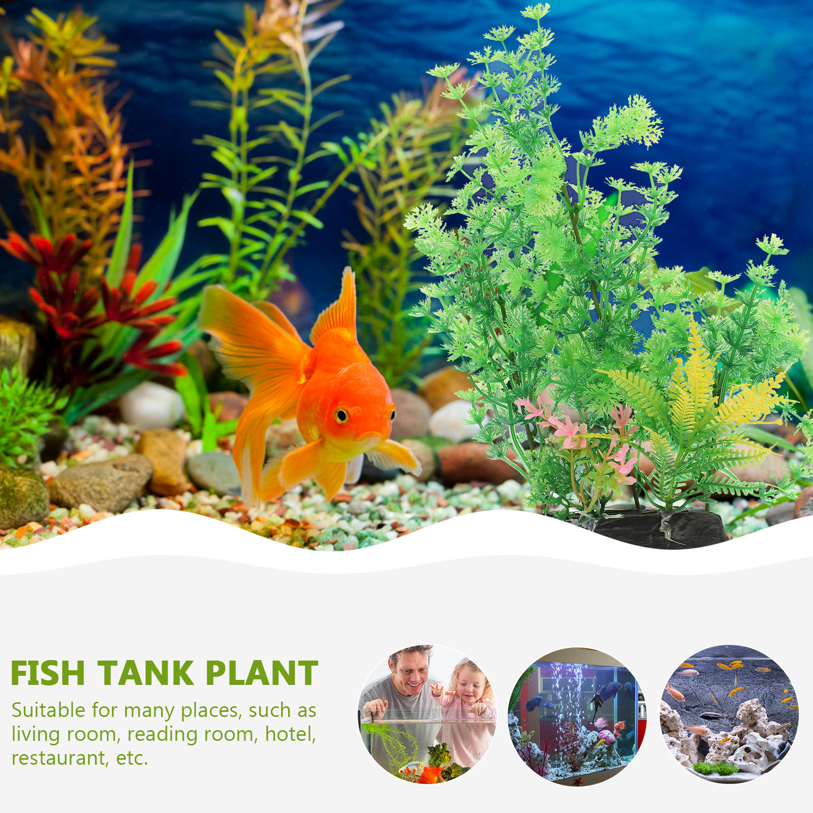 2Pcs Premium Artificial Aquati - Non Planted Aquarium Fish incelemesi ve fiyatı