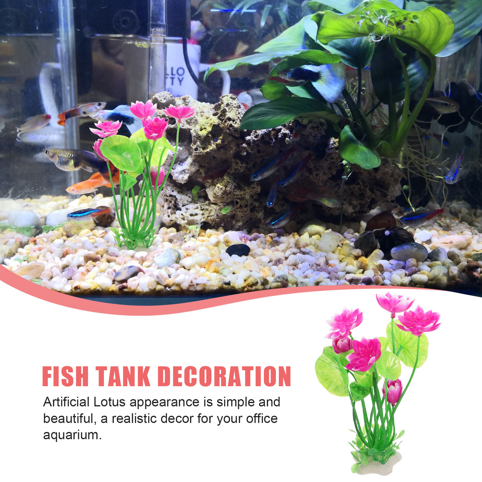 Fish Tank Lotus Flower Decor A - Non Planted Aquarium Fish incelemesi ve fiyatı