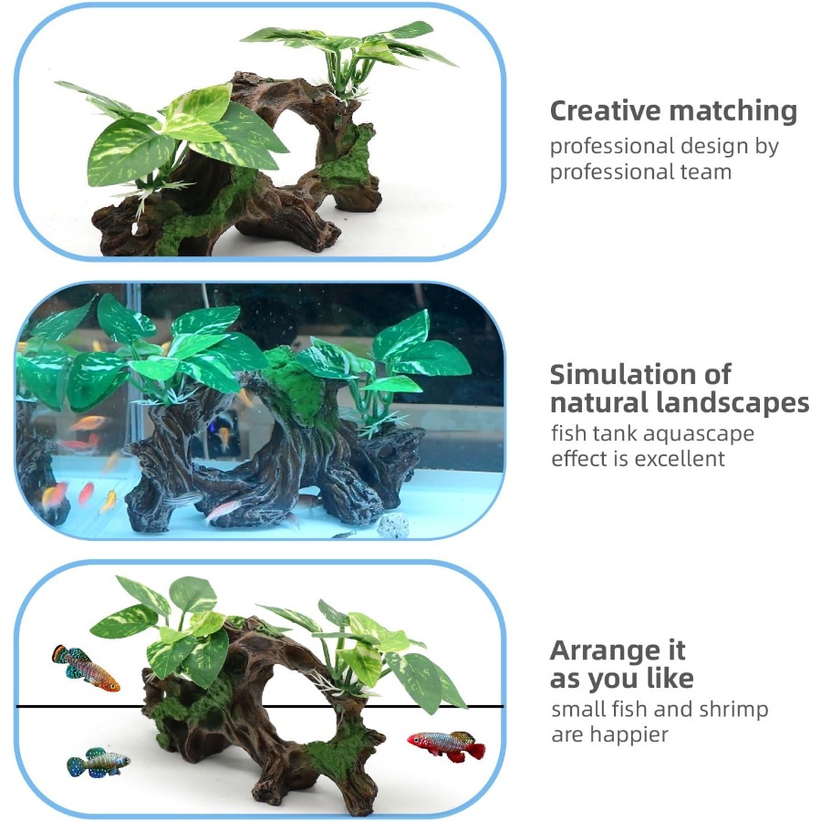 Fish Tank Decorations Artifica - Planted Aquarium With Driftwood incelemesi ve fiyatı