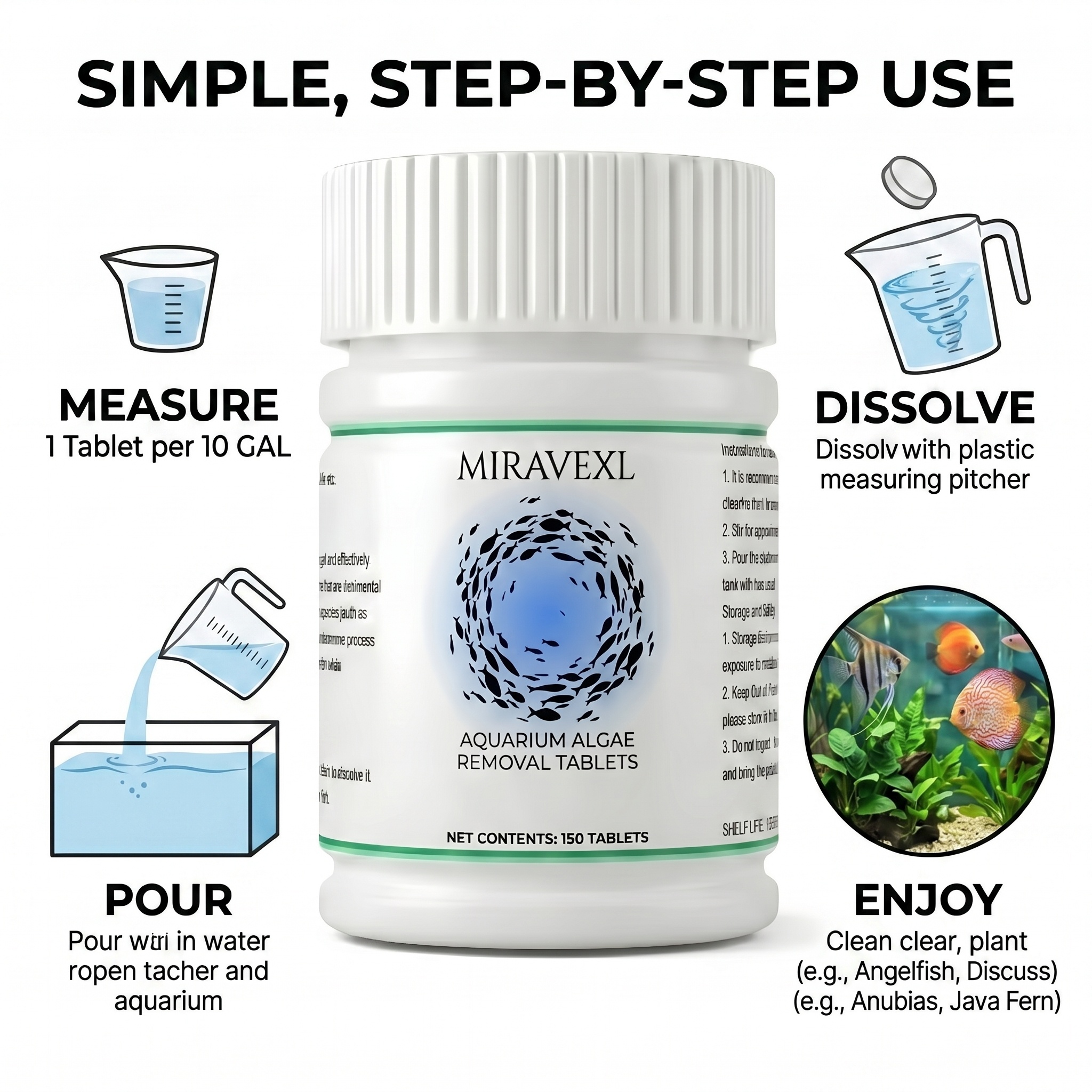150 Ct Aquarium Algae Removal  - Planted Aquarium Algae Remover incelemesi ve fiyatı